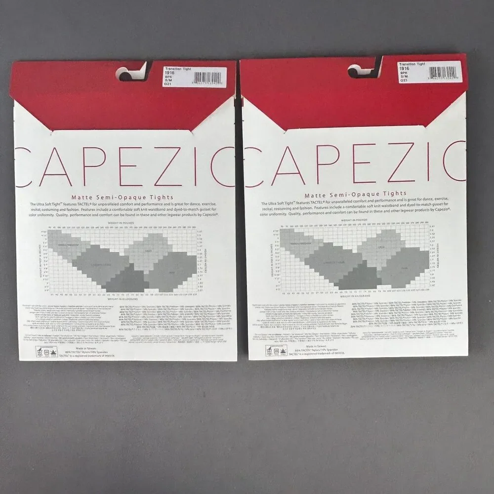 2 Pairs of Capezio Ultra Soft Transition Tights 1916 Ballet Pink S/M New